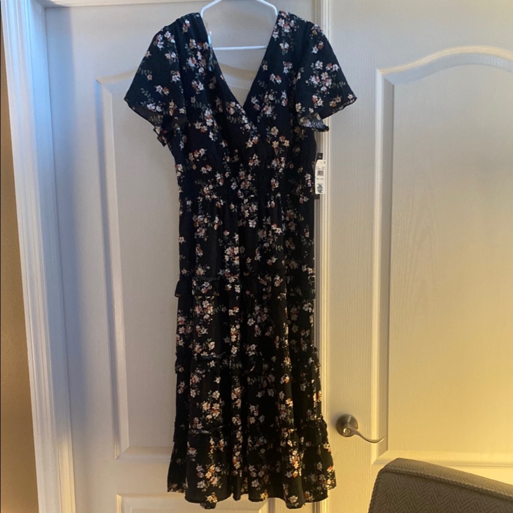 As U Wish Black and White Ruffled Wrap Maxi Dress